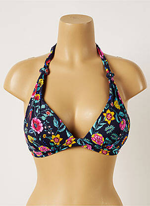 Sutien de costum de baie închidere cu legături de legat top sutien push-up albastru BANANA MOON femeie