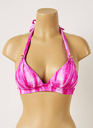 Sutien de costum de baie închidere cu legături de legat top sutien push-up roz BANANA MOON femeie