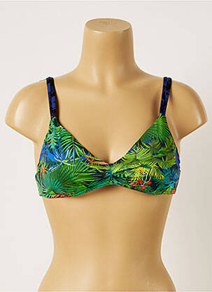 Sutien de costum de baie elasticitate top triunghiuri verde BANANA MOON femeie