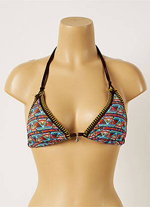 Sutien de costum de baie elasticitate top triunghiuri maro BANANA MOON femeie