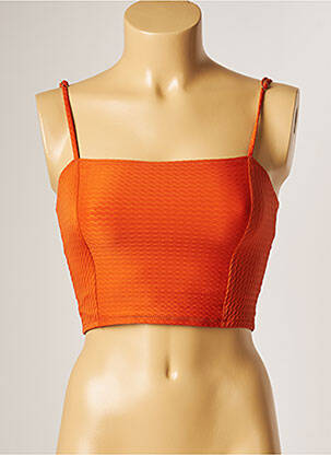 Top de baie efect material satinat portocaliu BANANA MOON femeie