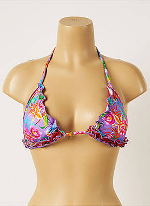 Sutien de costum de baie elasticitate top triunghiuri violet BANANA MOON femeie