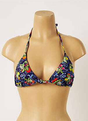 Sutien de costum de baie elasticitate top triunghiuri albastru BANANA MOON femeie