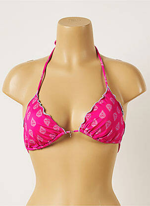 Sutien de costum de baie elasticitate top triunghiuri roz BANANA MOON femeie