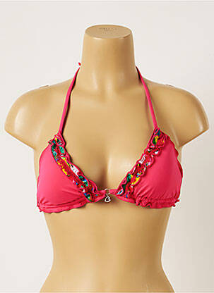 Sutien de costum de baie elasticitate top triunghiuri roz BANANA MOON femeie