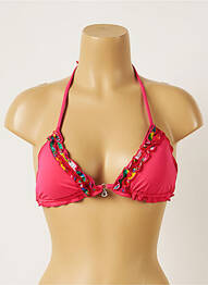 Sutien de costum de baie elasticitate top triunghiuri roz BANANA MOON femeie
