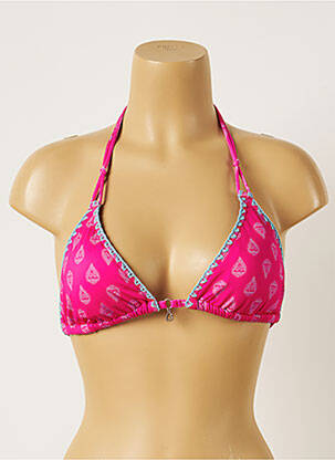 Sutien de costum de baie elasticitate top triunghiuri roz BANANA MOON femeie