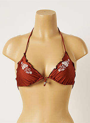 Sutien de costum de baie elasticitate top triunghiuri maro BANANA MOON femeie