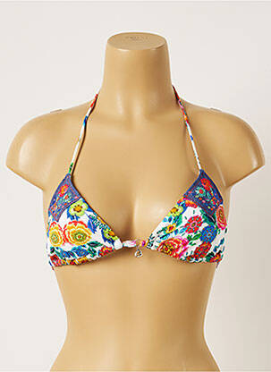 Sutien de costum de baie elasticitate top triunghiuri alb BANANA MOON femeie
