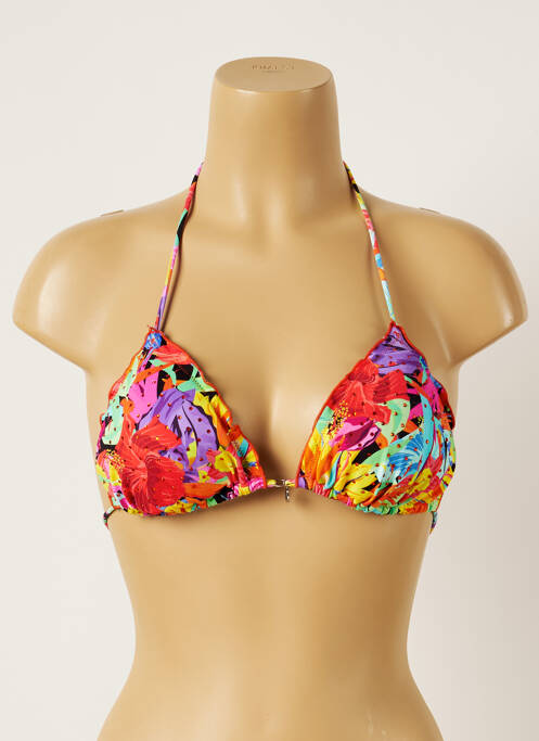 Sutien de costum de baie închidere cu legături de legat top triunghiuri roșu BANANA MOON femme