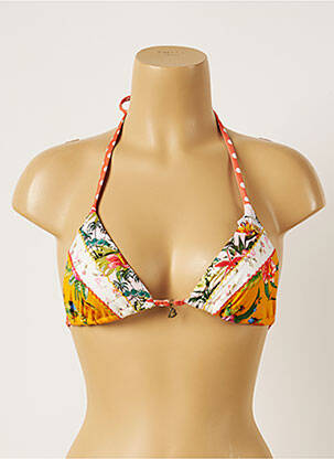 Sutien de costum de baie elasticitate top triunghiuri portocalie BANANA MOON femeie