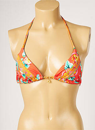 Sutien de costum de baie elasticitate top triunghiuri portocalie BANANA MOON femeie