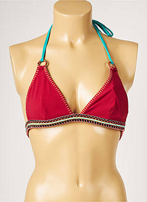 Sutien de costum de baie elasticitate top triunghiuri roșu BANANA MOON femeie