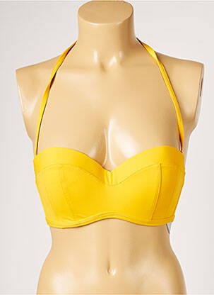 Sutien de costum de baie elasticitate top sutien modelat galben LIVIA femeie