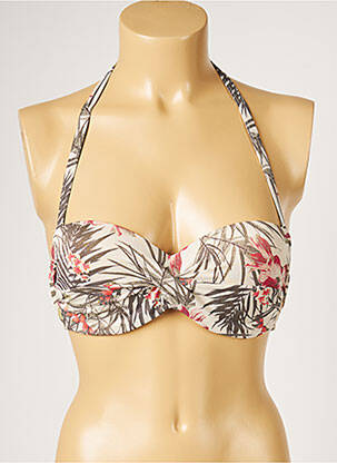 Sutien de costum de baie elasticitate top sutien modelat bej LIVIA femeie