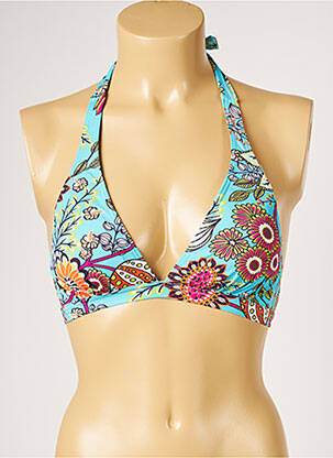 Sutien de costum de baie elasticitate sutien cu susținere înaltă și burete detașabil albastru LIVIA femme