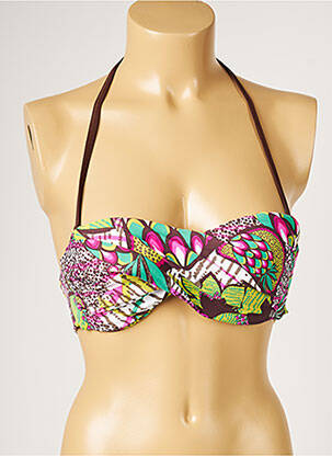 Sutien de costum de baie elasticitate top sutien modelat maro LIVIA femeie