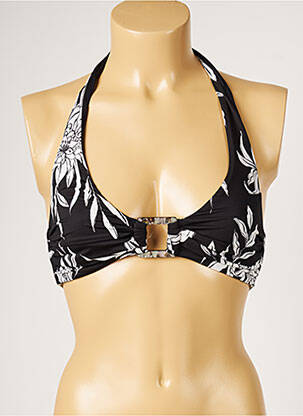 Sutien de costum de baie elasticitate sutien cupe întregi cu decolteu înalt negru LIVIA femeie