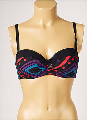 Sutien de costum de baie elasticitate top sutien modelat negru LIVIA femeie