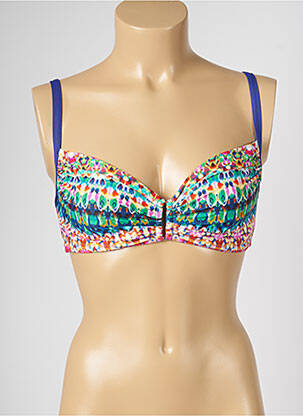 Sutien de costum de baie bretele elastice reglabile albastru LIVIA femeie
