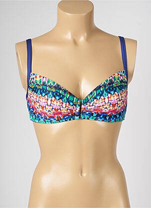 Sutien de costum de baie bretele elastice reglabile albastru LIVIA femeie