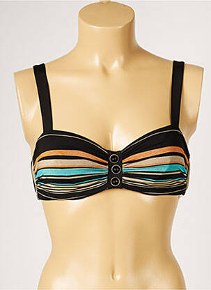 Sutien de costum de baie bretele elastice reglabile sutien balconet cu decolteu înalt negru LIVIA femeie