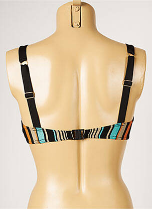 Sutien de costum de baie bretele elastice reglabile sutien balconet cu decolteu înalt negru LIVIA femeie