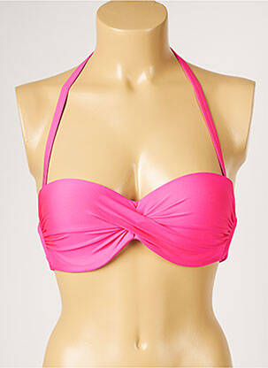 Sutien de costum de baie elasticitate top bentiță roz LIVIA femeie