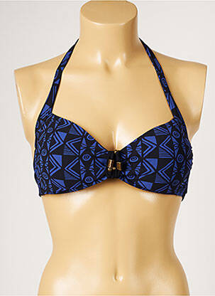Sutien de costum de baie elasticitate top sutien push-up albastru LIVIA femeie