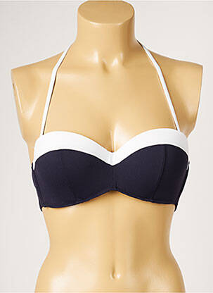 Sutien de costum de baie elasticitate sutien balconet cu decolteu înalt albastru LIVIA femeie