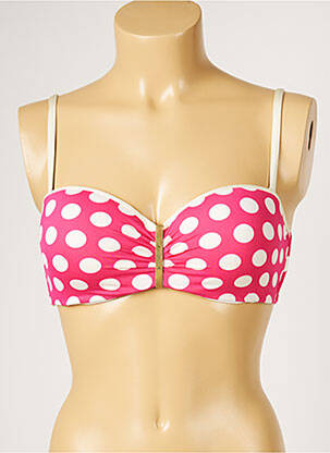 Sutien de costum de baie elasticitate sutien balconet cu decolteu înalt roz LIVIA femeie