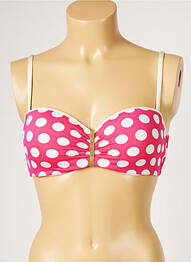 Sutien de costum de baie elasticitate sutien balconet cu decolteu înalt roz LIVIA femme