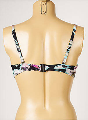 Sutien de costum de baie elasticitate sutien balconet cu decolteu înalt negru LIVIA femeie