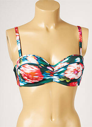 Sutien de costum de baie elasticitate sutien balconet cu decolteu înalt verde LIVIA femeie