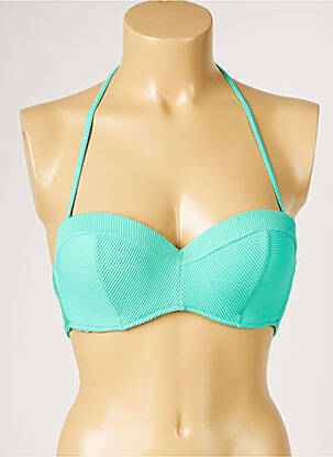 Sutien de costum de baie elasticitate sutien balconet cu decolteu înalt verde LIVIA femeie
