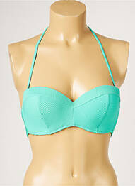 Sutien de costum de baie elasticitate sutien balconet cu decolteu înalt verde LIVIA femeie