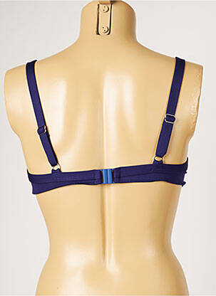 Sutien de costum de baie elasticitate sutien cupe întregi cu decolteu înalt albastru LIVIA femeie