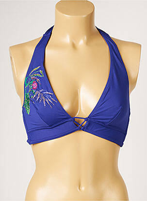 Sutien de costum de baie elasticitate top triunghiuri albastru LIVIA femeie
