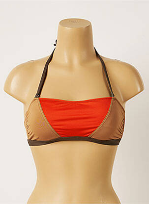 Sutien de costum de baie elasticitate sutien balconet cu decolteu înalt maro LIVIA femeie