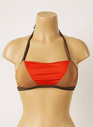 Sutien de costum de baie elasticitate sutien balconet cu decolteu înalt maro LIVIA femeie