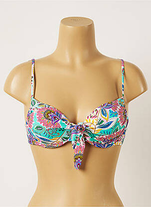 Sutien de costum de baie elasticitate sutien balconet cu decolteu înalt alb LIVIA femeie