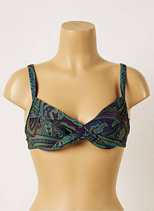 Sutien de costum de baie elasticitate sutien cupe întregi cu decolteu înalt verde LIVIA femeie