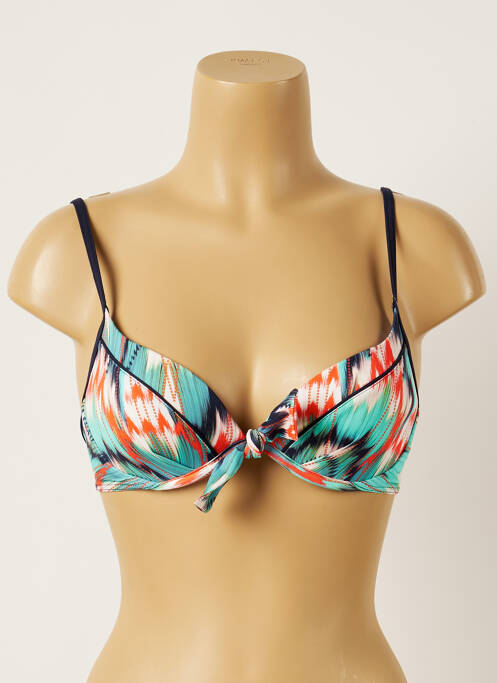 Sutien de costum de baie elasticitate sutien cupe întregi cu decolteu înalt albastru LIVIA femme