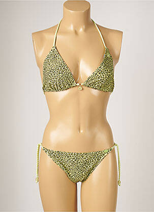 Costum de baie din două piese elasticitate top triunghiuri verde BANANA MOON femeie