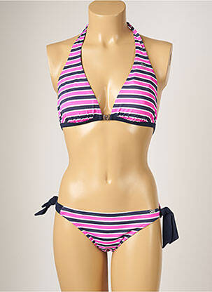 Costum de baie din două piese elasticitate top triunghiuri roz BANANA MOON femeie