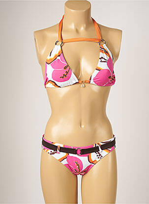 Costum de baie din două piese elasticitate top triunghiuri roz BANANA MOON femeie