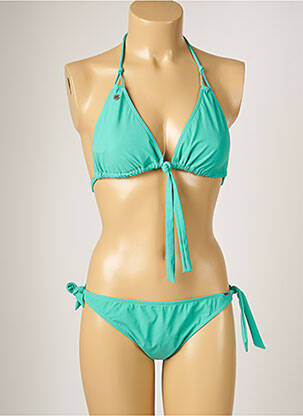 Costum de baie din două piese elasticitate top triunghiuri verde BANANA MOON femeie