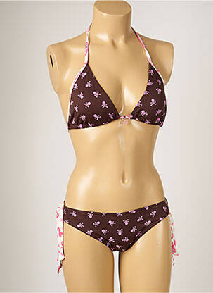 Costum de baie din două piese elasticitate top triunghiuri maro BANANA MOON femeie
