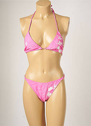 Costum de baie din două piese elasticitate top triunghiuri roz BANANA MOON femeie