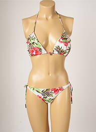 Costum de baie din două piese elasticitate top sutien modelat verde BANANA MOON femme